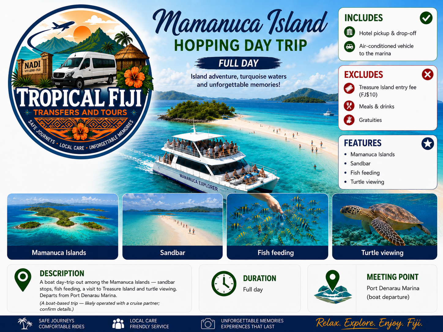 Mamanuca Island Hopping Day Trip