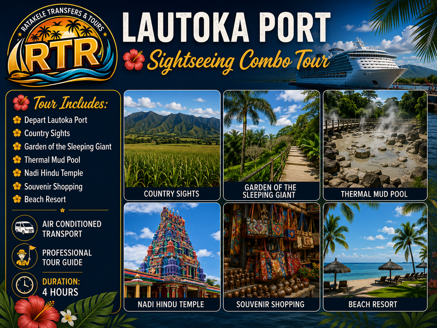 Sightseeing Combo Tour — from Lautoka Port
